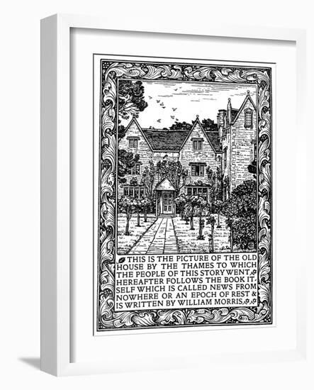 Kelmscott Manor, Gloucestershire, Frontispiece to News from Nowhere, C1892-William Morris-Framed Giclee Print