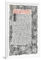 'Kelmscott Press: Page printed in the Golden Type', c.1895, (1914)-William Morris-Framed Giclee Print