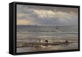 Kelp Gatherers - a Grey Morning, 1874-Henry Moore-Framed Stretched Canvas