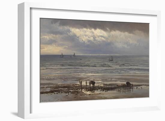 Kelp Gatherers - a Grey Morning, 1874-Henry Moore-Framed Giclee Print