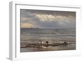 Kelp Gatherers - a Grey Morning, 1874-Henry Moore-Framed Giclee Print