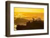 Kelp gull on rocky shore at sunset, South Africa-Juan Carlos Munoz-Framed Photographic Print