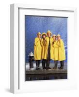 KELSEY GRAMMER; JOHN MAHONEY; PERI GILPIN; JANE LEEVES; DAVID HYDE PIERCE. "FRASIER-TV" [1993].-null-Framed Photographic Print