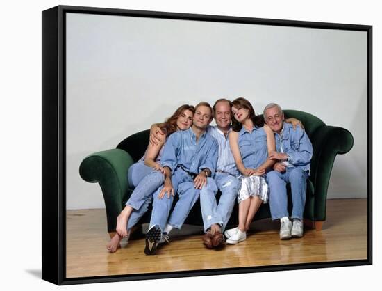 KELSEY GRAMMER; JOHN MAHONEY; PERI GILPIN; JANE LEEVES; DAVID HYDE PIERCE. "FRASIER-TV" [1993].-null-Framed Stretched Canvas