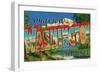 Kelso - Longview, Washington - Large Letter Scenes-Lantern Press-Framed Art Print