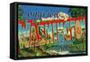 Kelso - Longview, Washington - Large Letter Scenes-Lantern Press-Framed Stretched Canvas