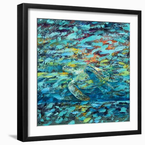 Kemps Ridley Turtle Hidden Treasure-Lucy P. McTier-Framed Giclee Print