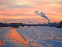 Russia, St; Petersburg; the Last Light over the Partly Frozen Neva River with in Winter-Ken Sciclina-Photographic Print