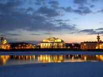 Russia, St; Petersburg; the Last Light over the Partly Frozen Neva River with in Winter-Ken Sciclina-Photographic Print