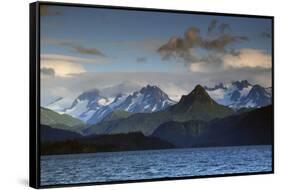 Kenai Mountains and Kachemak Bay, Homer, Alaska, USA, at Sunset-Michel Hersen-Framed Stretched Canvas