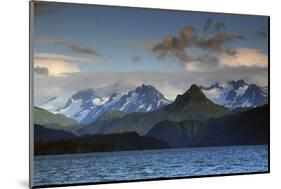 Kenai Mountains and Kachemak Bay, Homer, Alaska, USA, at Sunset-Michel Hersen-Mounted Photographic Print