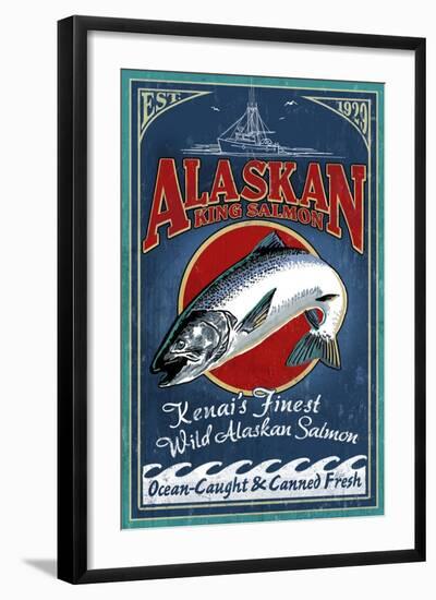 Kenai River, Alaska - Salmon-Lantern Press-Framed Art Print