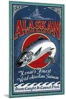 Kenai River, Alaska - Salmon-Lantern Press-Mounted Art Print