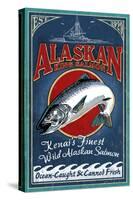 Kenai River, Alaska - Salmon-Lantern Press-Stretched Canvas