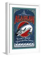 Kenai River, Alaska - Salmon-Lantern Press-Framed Art Print