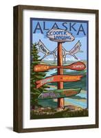 Kenai River, Alaska - Sign Post-Lantern Press-Framed Art Print
