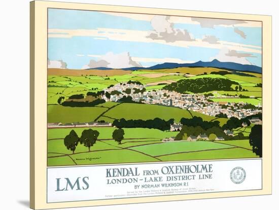 Kendal From Oxenholme, London-Lake District Line-Norman Wilkinson-Stretched Canvas