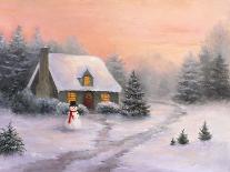 Snowman Cottage-Kendall James-Giclee Print