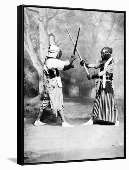 Kendo, or Japanese Fencing, C.1860-80-null-Framed Stretched Canvas