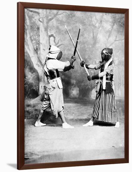 Kendo, or Japanese Fencing, C.1860-80-null-Framed Photographic Print