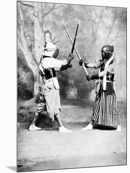 Kendo, or Japanese Fencing, C.1860-80-null-Mounted Photographic Print