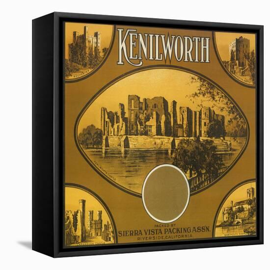 Kenilworth Orange Label - Riverside, CA-Lantern Press-Framed Stretched Canvas