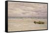 Kennack Sands, Cornwall, at Low Tide, 1877 (Oil on Board, Mounted as a Drawing)-John Brett-Framed Stretched Canvas