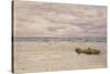 Kennack Sands, Cornwall, at Low Tide, 1877 (Oil on Board, Mounted as a Drawing)-John Brett-Stretched Canvas