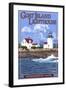 Kennebunkport, Maine - Goat Island Lighthouse-Lantern Press-Framed Art Print