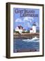 Kennebunkport, Maine - Goat Island Lighthouse-Lantern Press-Framed Art Print