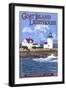 Kennebunkport, Maine - Goat Island Lighthouse-Lantern Press-Framed Art Print