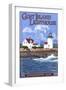 Kennebunkport, Maine - Goat Island Lighthouse-Lantern Press-Framed Art Print