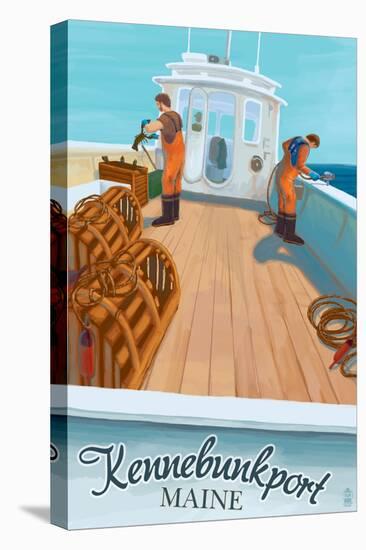 Kennebunkport, Maine - Lobster Boat-Lantern Press-Stretched Canvas