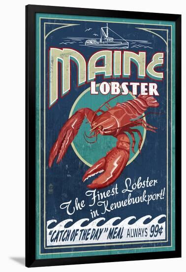 Kennebunkport, Maine - Lobster-Lantern Press-Framed Art Print