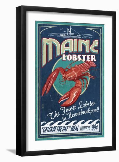 Kennebunkport, Maine - Lobster-Lantern Press-Framed Art Print