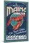 Kennebunkport, Maine - Lobster-Lantern Press-Mounted Art Print