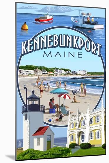 Kennebunkport, Maine - Montage Scenes-Lantern Press-Mounted Art Print