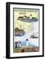 Kennebunkport, Maine - Nautical Chart-Lantern Press-Framed Art Print