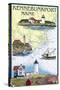 Kennebunkport, Maine - Nautical Chart-Lantern Press-Stretched Canvas