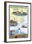 Kennebunkport, Maine - Nautical Chart-Lantern Press-Framed Art Print