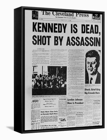 Kennedy Assassination Headline-null-Framed Stretched Canvas