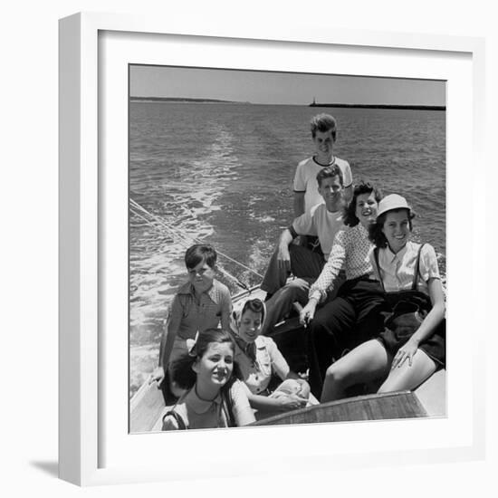 Kennedy Family: Robert, Joe Jr, Patricia, Eunice, Jean, Rose and Ted-Alfred Eisenstaedt-Framed Premium Photographic Print