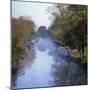 Kennet and Avon Canal in Mist, Great Bedwyn, Wiltshire, England, United Kingdom, Europe-Stuart Black-Mounted Photographic Print