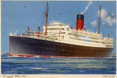 Cunard Line' - Werbeplakat für Reisen von Europa nach Amerika mit der Reederei Cunard Line-Kenneth Shoesmith-Giclee Print