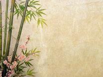 Bamboo And Plum Blossom On Old Antique Paper Texture-kenny001-Art Print