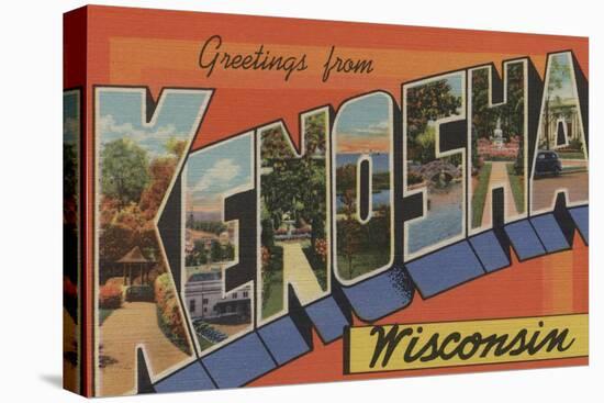 Kenosha, Wisconsin - Large Letter Scenes-Lantern Press-Stretched Canvas
