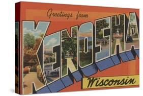 Kenosha, Wisconsin - Large Letter Scenes-Lantern Press-Stretched Canvas