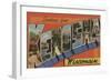 Kenosha, Wisconsin - Large Letter Scenes-Lantern Press-Framed Art Print