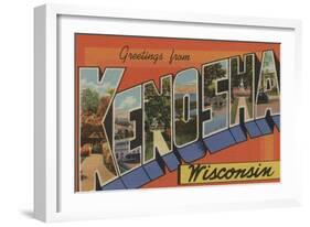 Kenosha, Wisconsin - Large Letter Scenes-Lantern Press-Framed Art Print