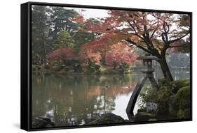 Kenrokuen Garden with Kotojitoro Lantern in Autumn-Stuart Black-Framed Stretched Canvas